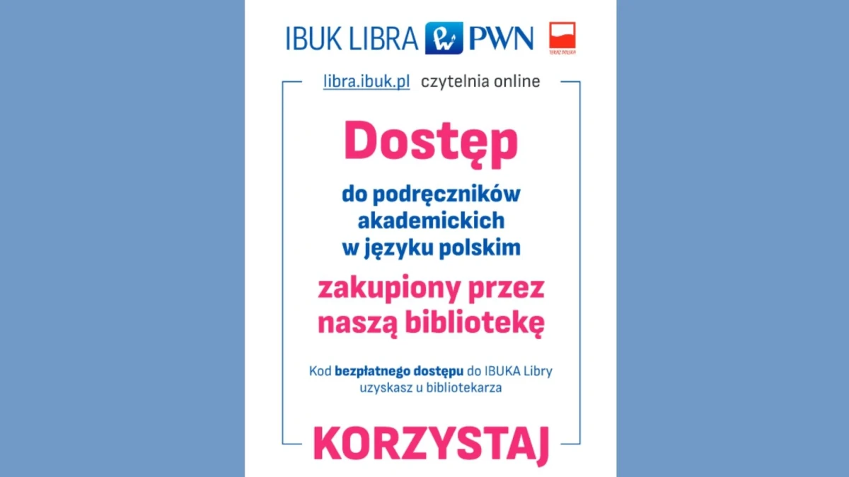 IBUK Libra - bezpłatny kod dostępny w bibliotece
