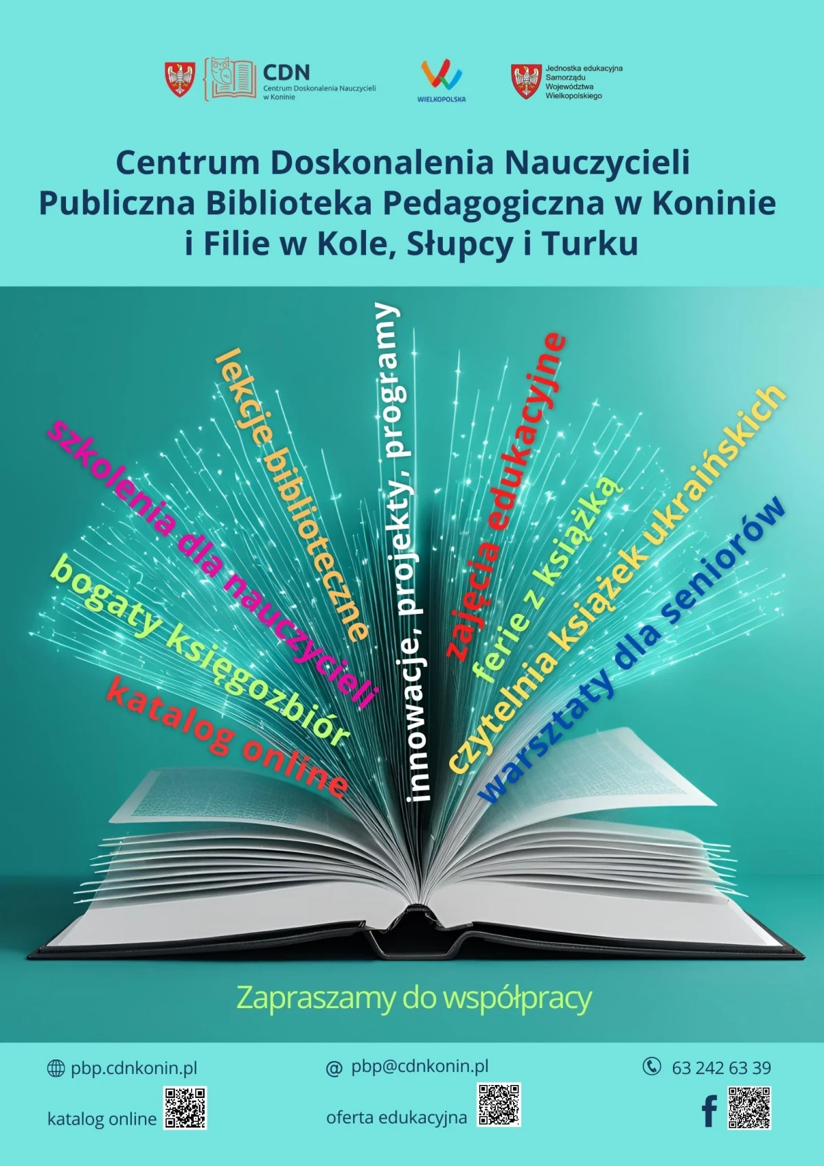 plakat oferty edukacyjnej Publicznej biblioteki pedagogicznej oraz jej filii