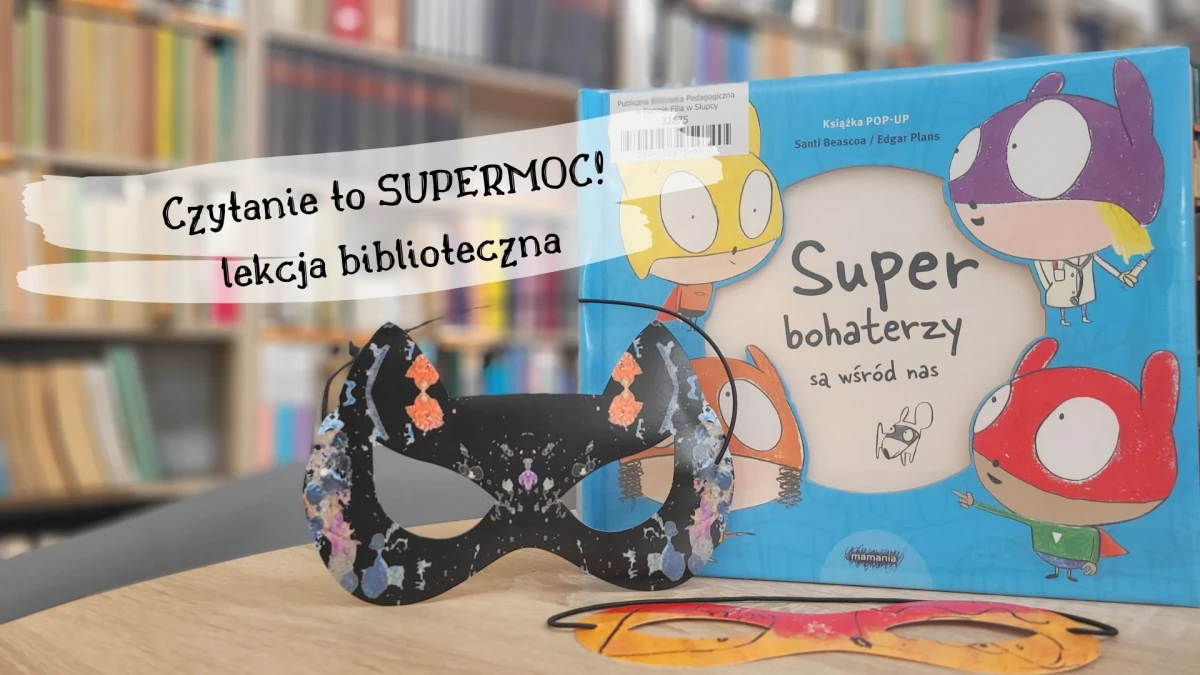Plakat promujący lekcję biblioteczną.